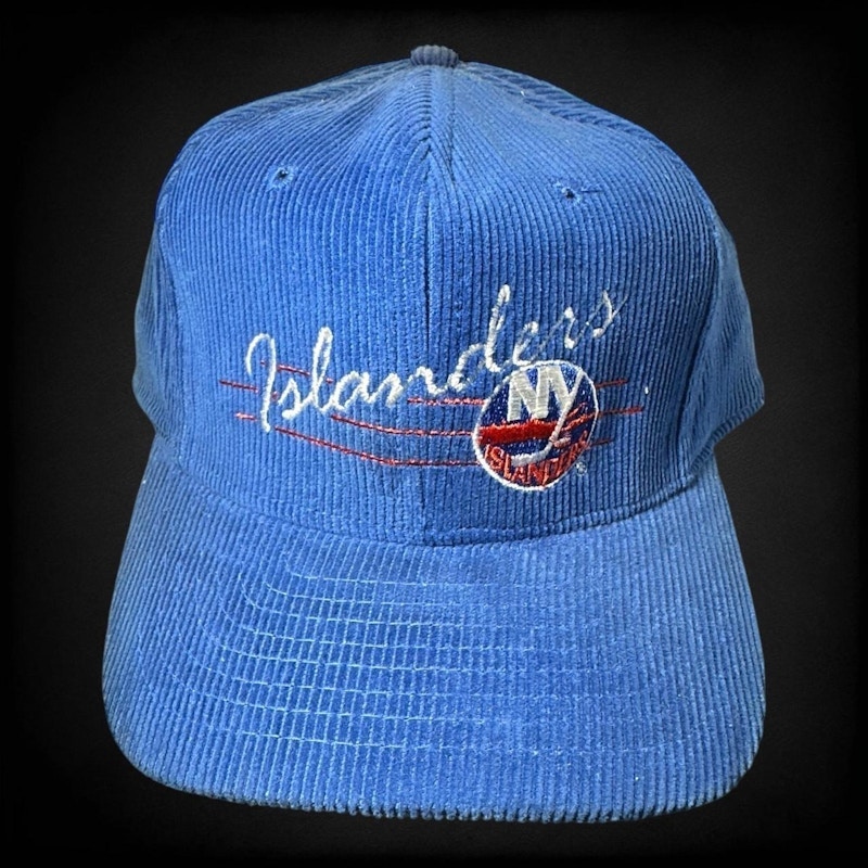 Vintage New York Islanders Corduroy Snapback Hat Blue