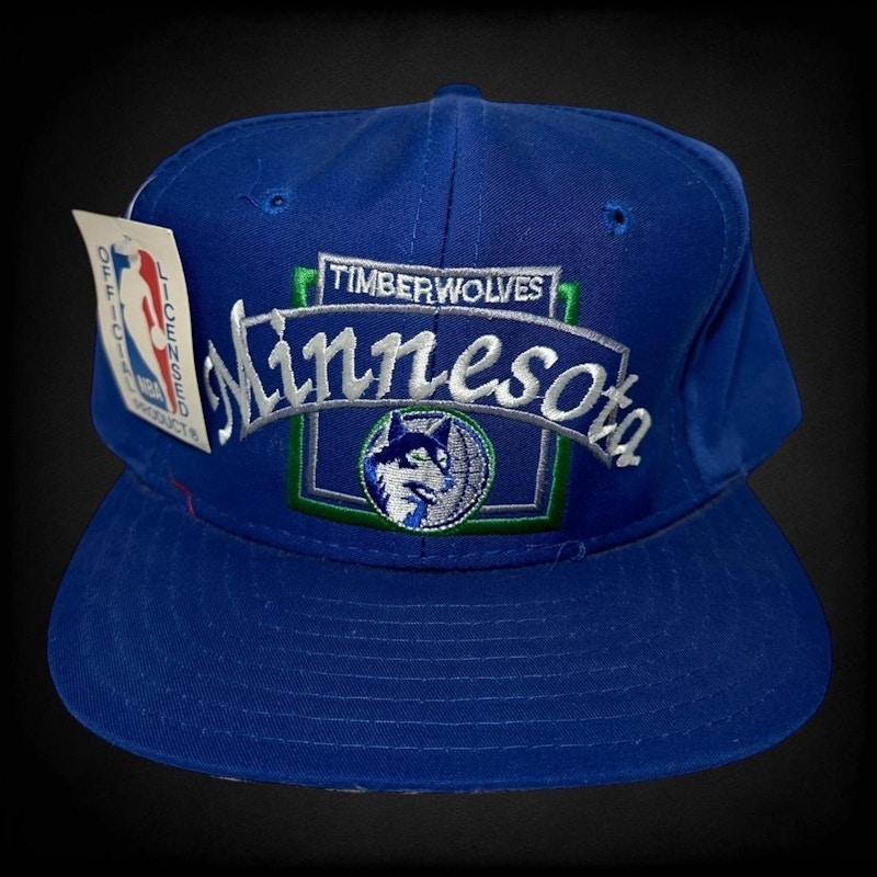 Vintage Minnesota Timberwolves Snapback Hat Blue