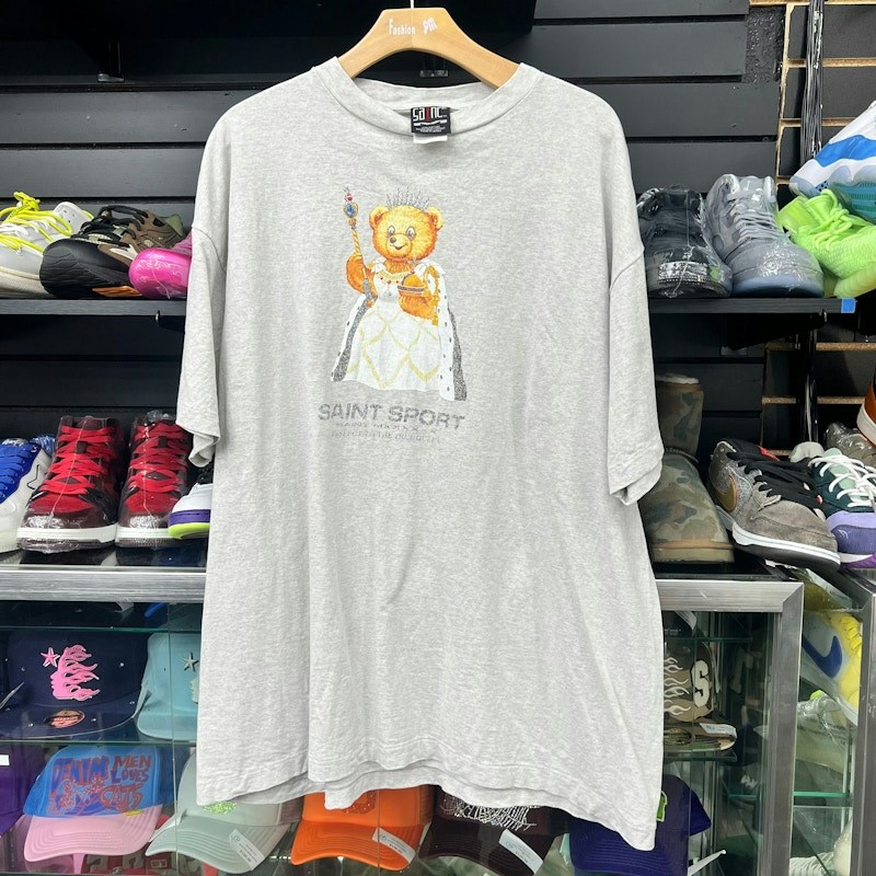 Saint Mxxxxxx Saint Sport Printed Cotton T-Shirt Grey