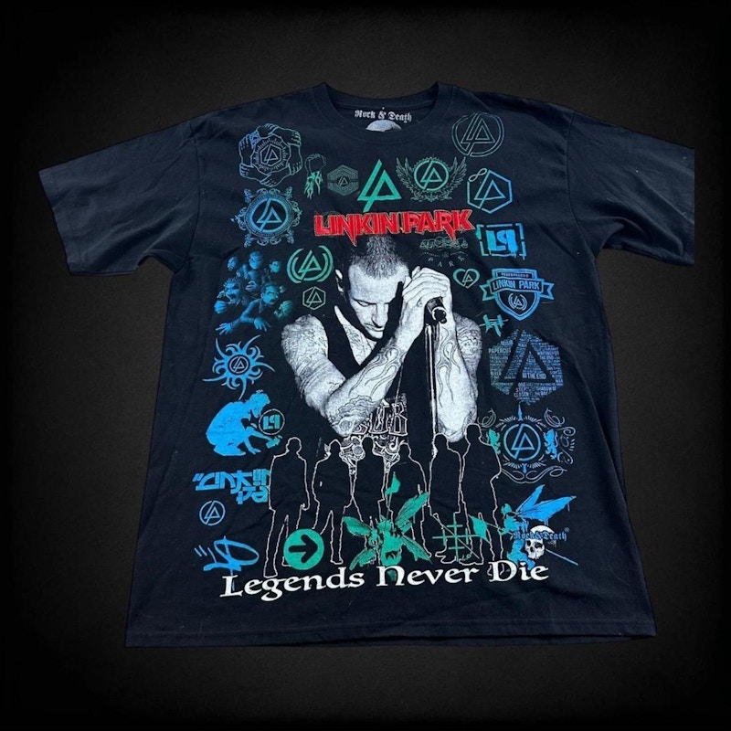 Vintage Linkin Park Legends Never Die Graphic T-Shirt Black