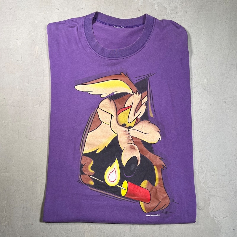 Warner Bros. 1990s Wile E Coyote Genius At Work T-Shirt Purple