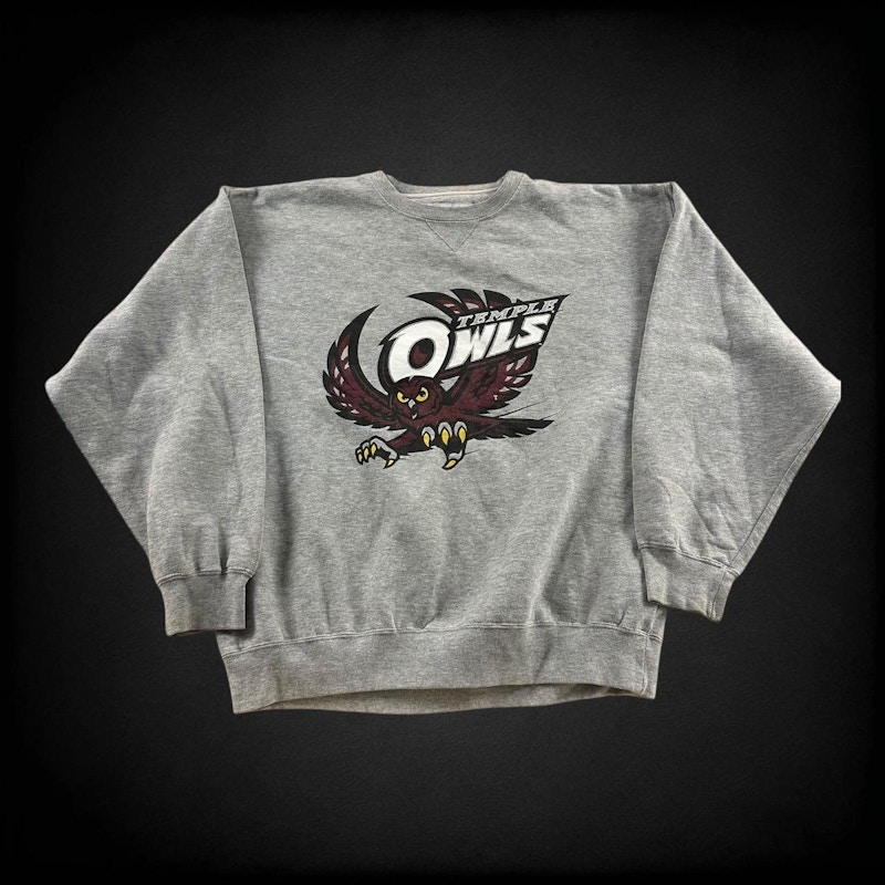 Vintage Temple Owls Sweatshirt Gray