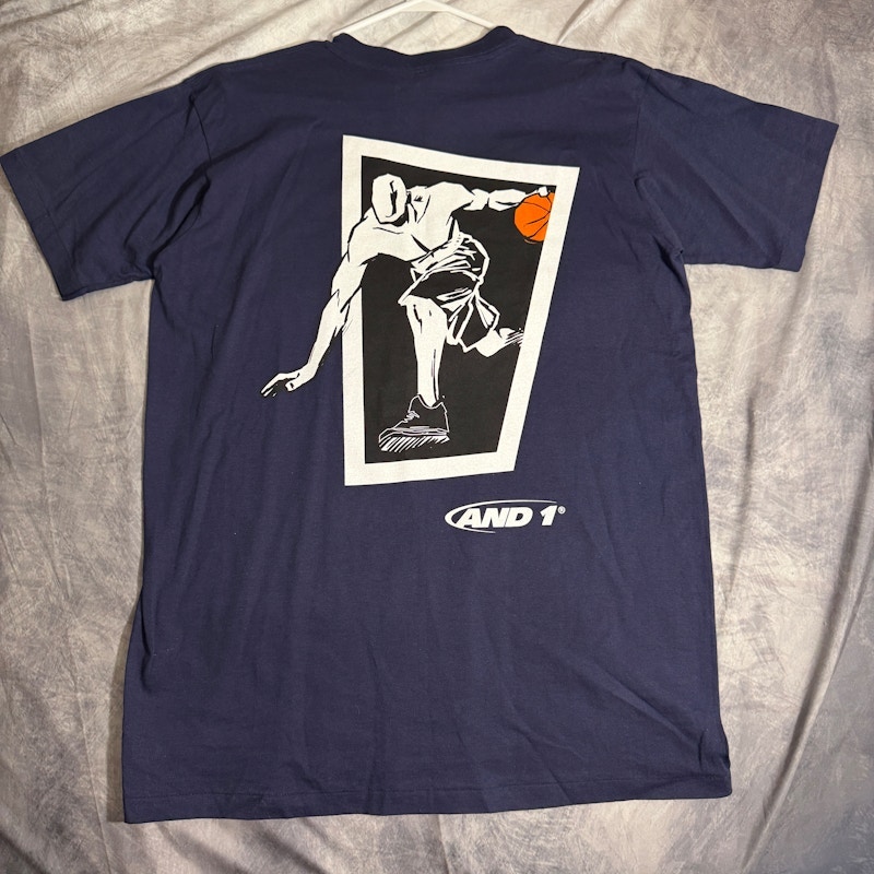Vintage AND1 Basketball Graphic T-Shirt Navy