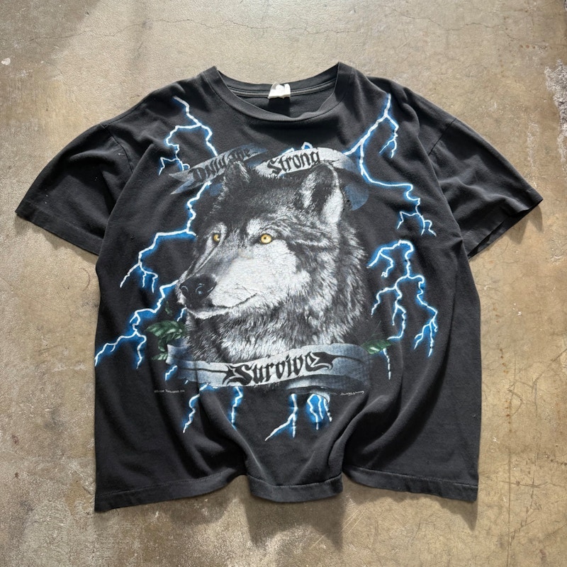 American Thunder Only The Strong Survive T-Shirt Black