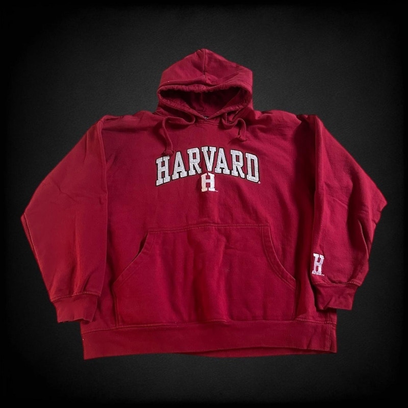 Old Varsity Brand Harvard Hooded Sweatshirt Maroon