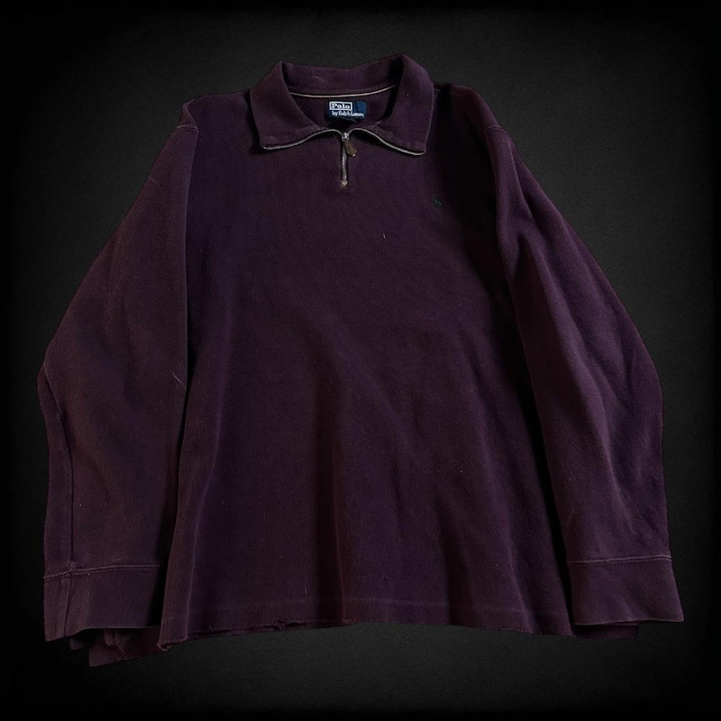 Vintage Polo by Ralph Lauren Quarter-Zip Pullover Sweater Purple