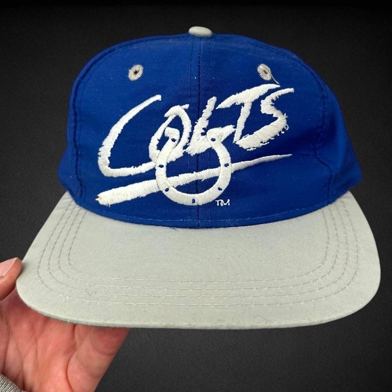 Vintage Indianapolis Colts Snapback Cap Blue Gray