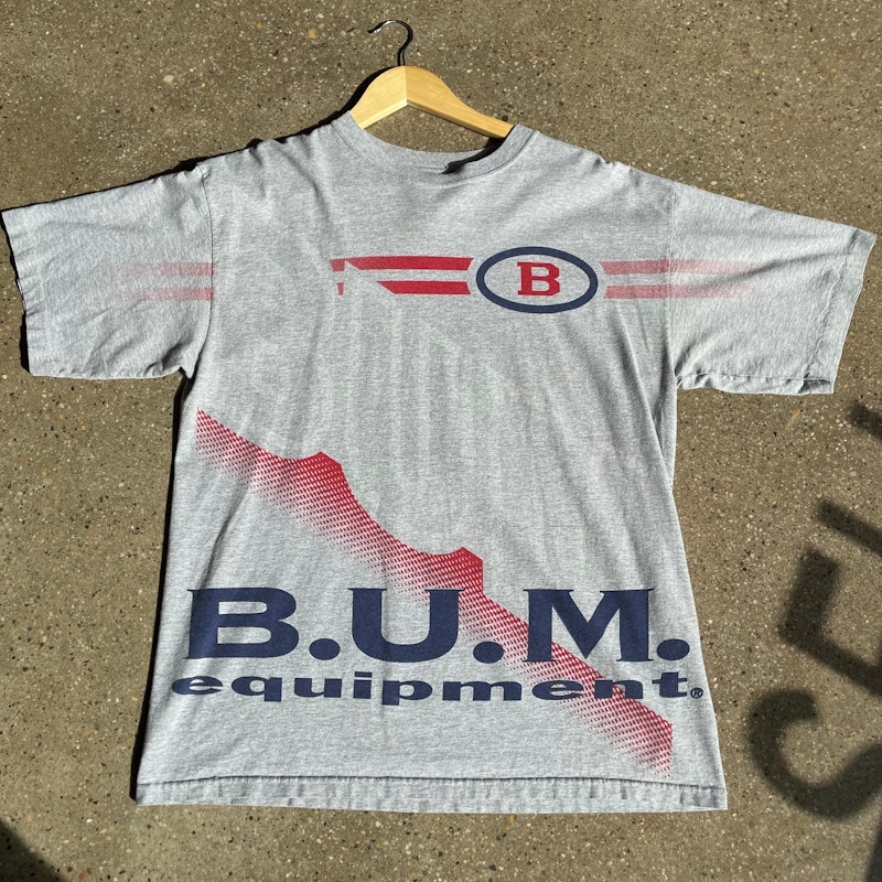 Vintage B.U.M. Equipment AOP T-Shirt Gray