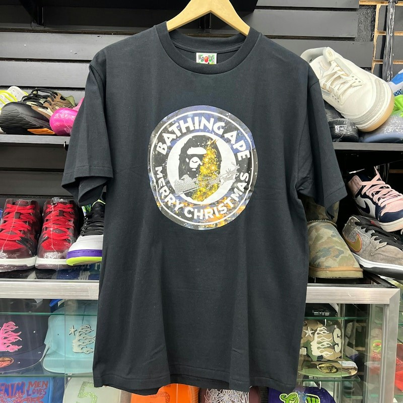 A Bathing Ape Christmas Ape Head Tee Black