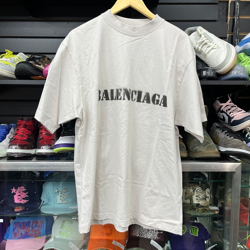 Balenciaga Spray Paint Logo T-Shirt White
