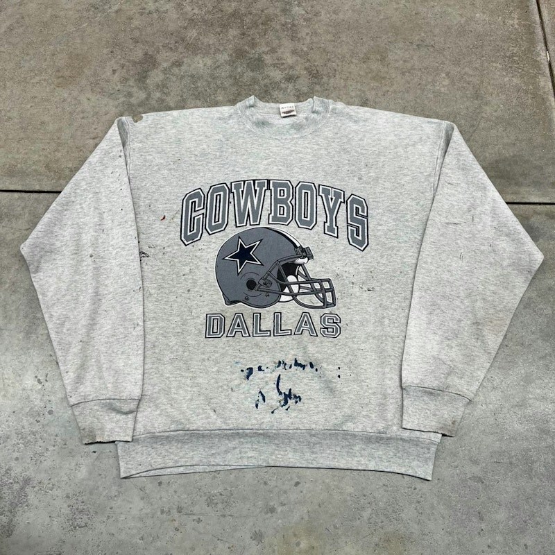 Vintage Fruit of the Loom Dallas Cowboys Crewneck Sweatshirt Grey