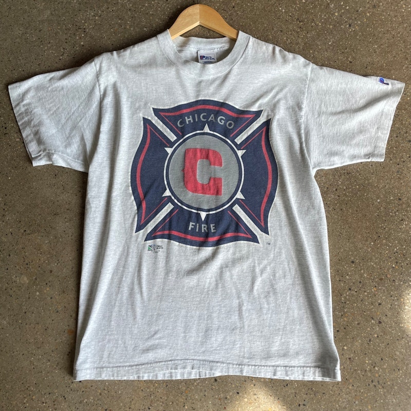 Vintage Pro Player Chicago Fire MLS T-Shirt Gray