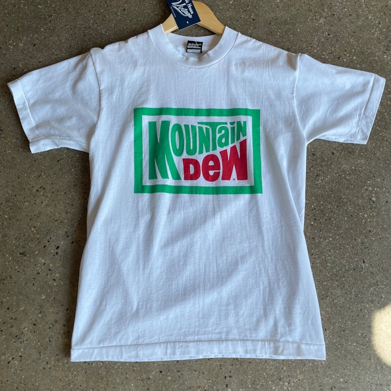 Vintage Mountain Dew Single Stitch T-Shirt White