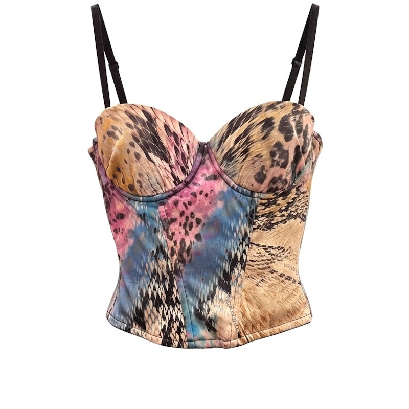 Roccobarocco Bustier Top Animal Print