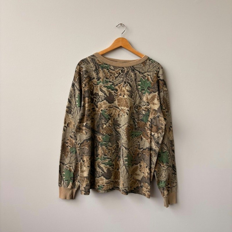 Vintage Spartan Camo Long Sleeve Shirt Brown