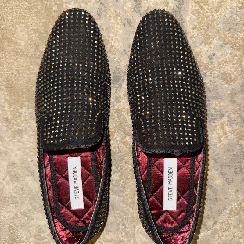 Steve Madden Dazzlee Studded Loafers Black