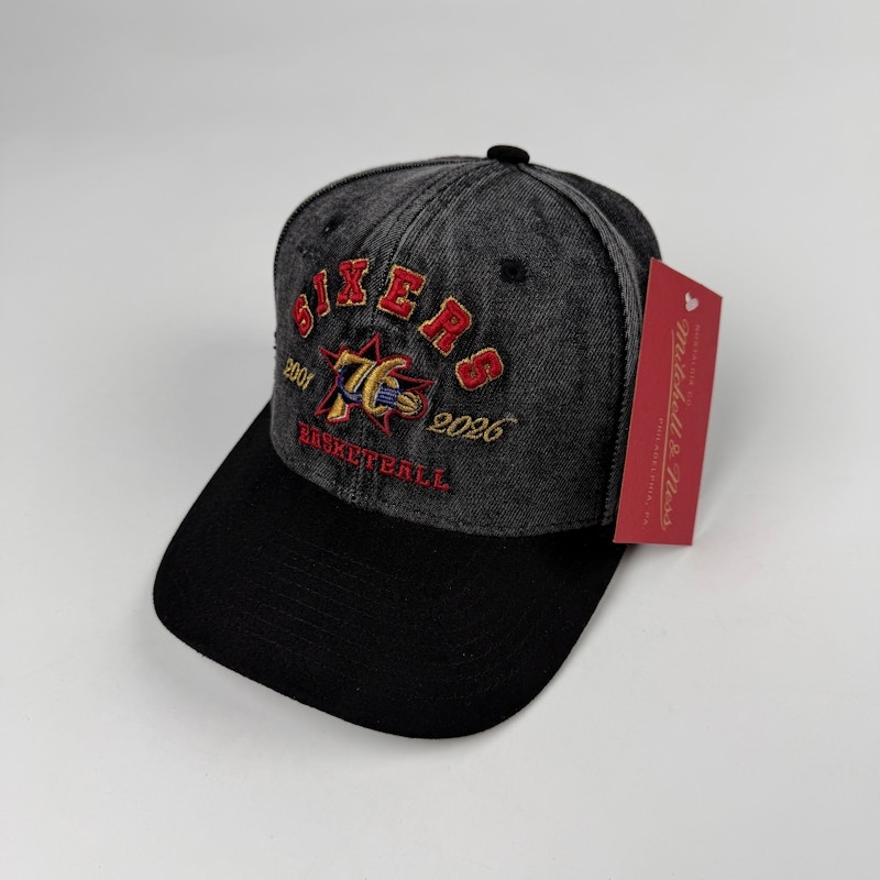 Mitchell & Ness Philadelphia 76ers Snapback Hat Black