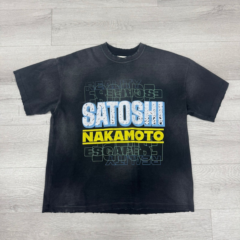 Satoshi Nakamoto Escape Reality Tee Washed Black