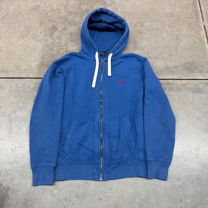 Polo Ralph Lauren Full-Zip Waffle-Lined Hoodie Blue