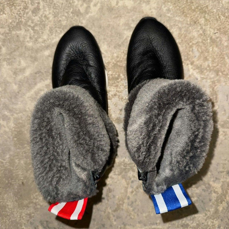 ASH Laika Shearling Ankle Boots Black