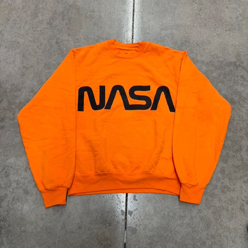 Kid Cudi NASA Man on the Moon Graphic Crewneck Sweatshirt Orange
