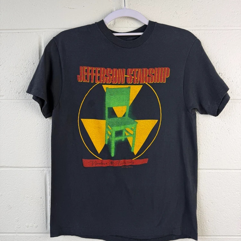 Jefferson Starship Nuclear Furniture Tour 1984 T-Shirt Black