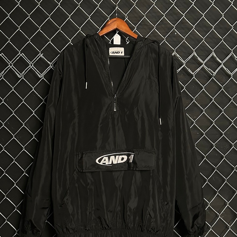 90’s AND1 Pullover Hooded Jacket Black