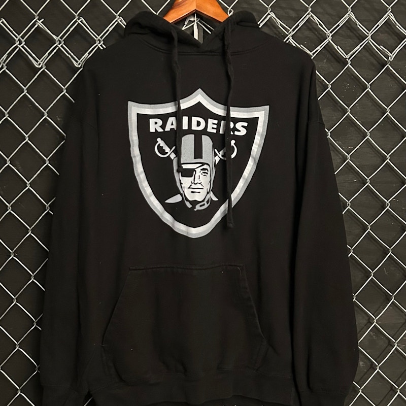 Y2K A.M.S Las Vegas Raiders Logo Hoodie Black