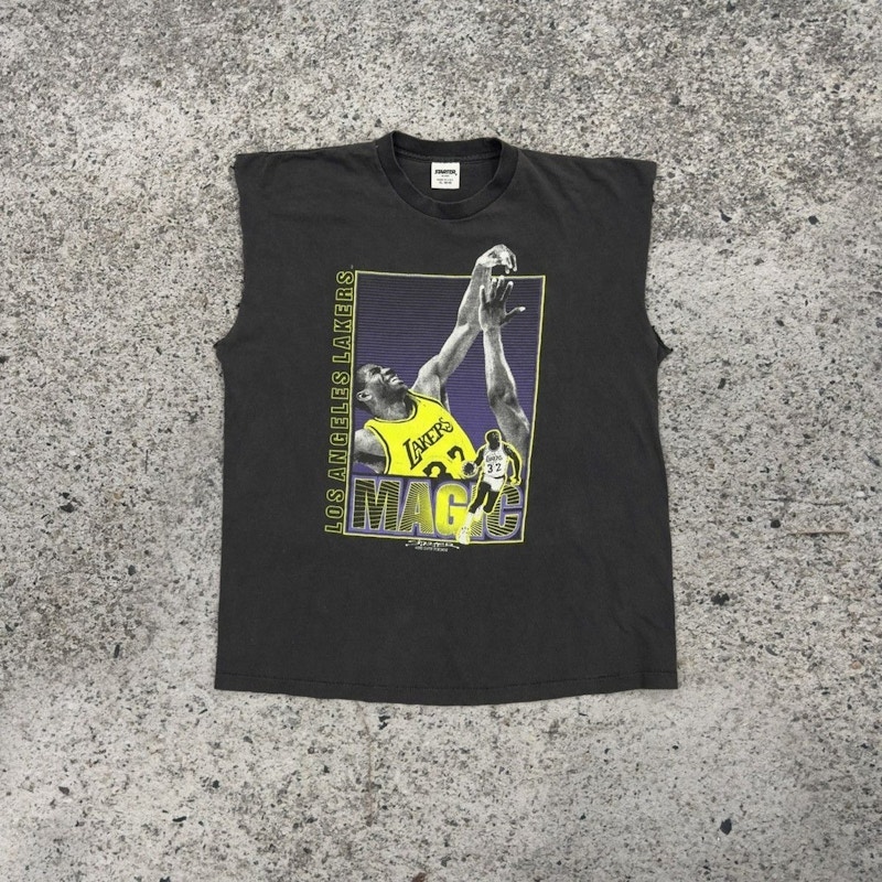 Vintage 90s Starter Magic Johnson Cut Off Shirt