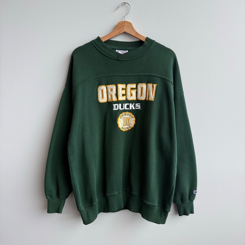 Vintage Crable Sportswear Oregon Ducks Crewneck Sweatshirt Green