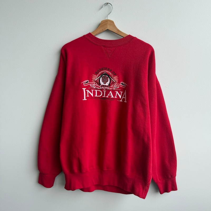 Vintage Indiana University Hoosiers Embroidered Crewneck Sweatshirt Red