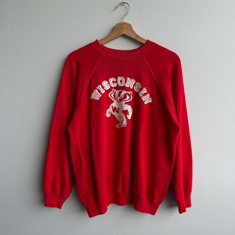 Hanes Wisconsin Badger Crewneck Sweatshirt Red