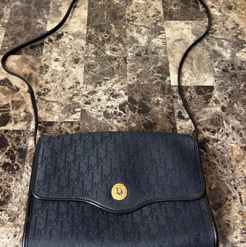 Christian Dior Monogram Shoulder Bag Navy
