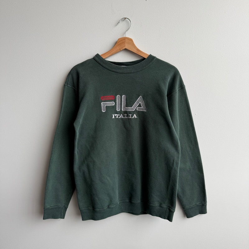 Fila Italia Embroidered Crewneck Sweatshirt Green