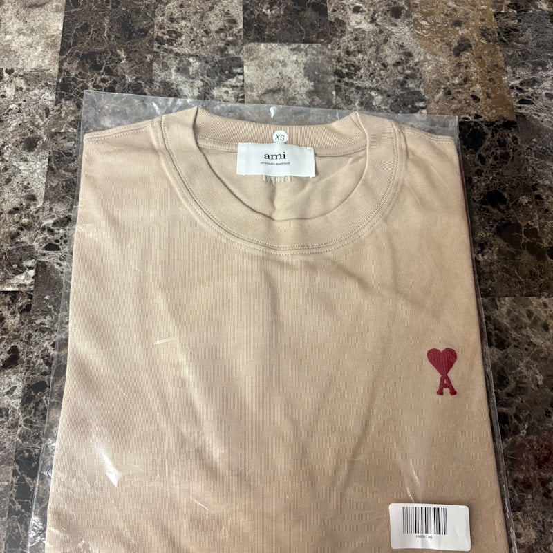 Ami Paris Ami De Coeur T-Shirt Beige