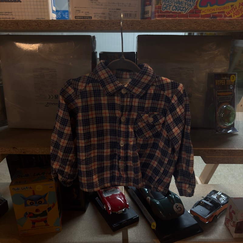 80’s Joyeux Gamins Happy Kids Plaid Long Sleeve Button-Down Shirt