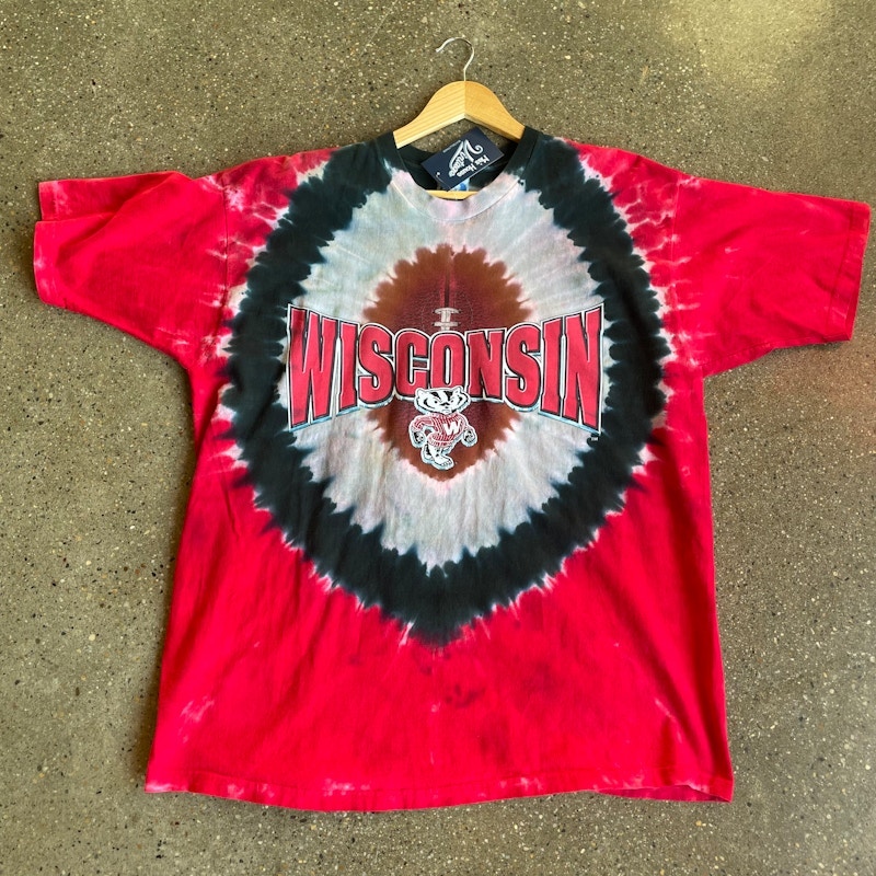 Vintage Liquid Blue Wisconsin Badgers Tie Dye T-Shirt