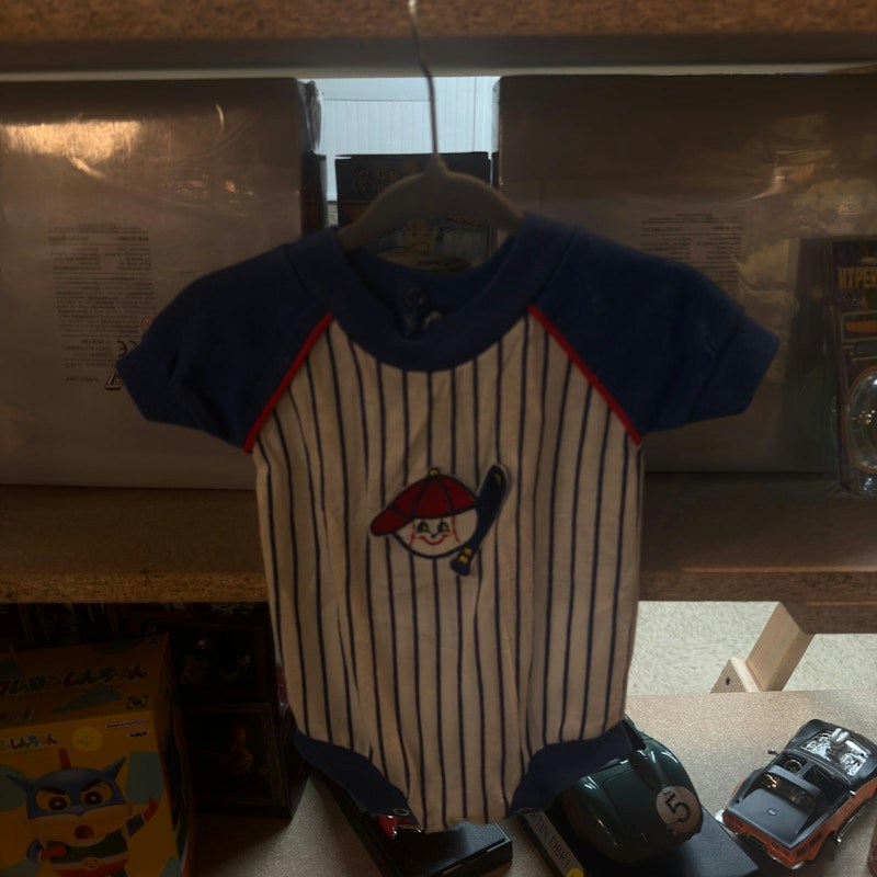 80’s Kids' World Baseball Print Bodysuit Blue