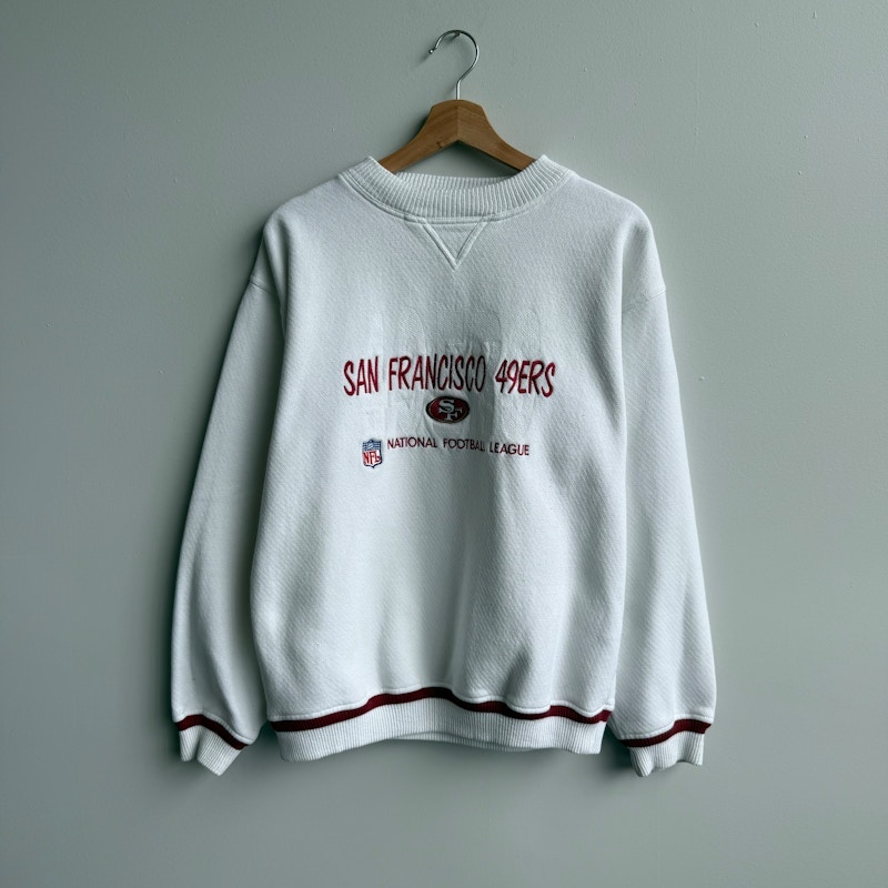 Vintage Logo Athletic San Francisco 49ers Sweatshirt White