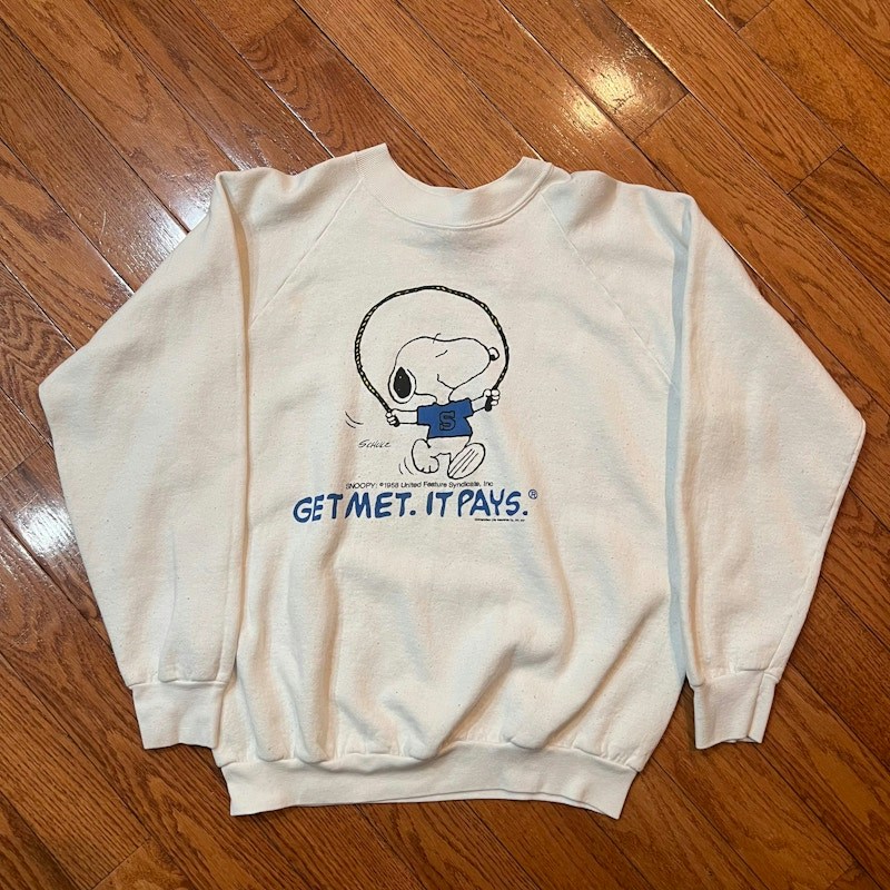 MetLife Snoopy Get Met. It Pays. Sweatshirt White