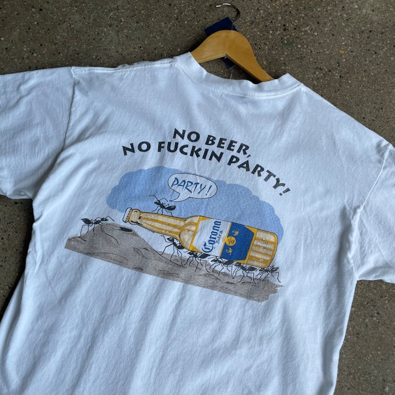 Corona Extra No Beer No Fuckin Party T-Shirt White