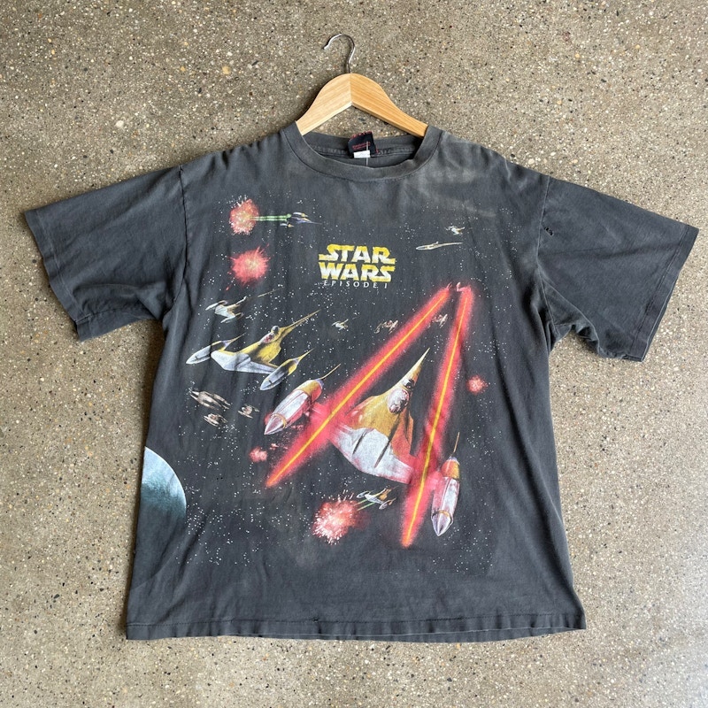 Vintage Star Wars Episode I The Phantom Menace All Over Print T-Shirt