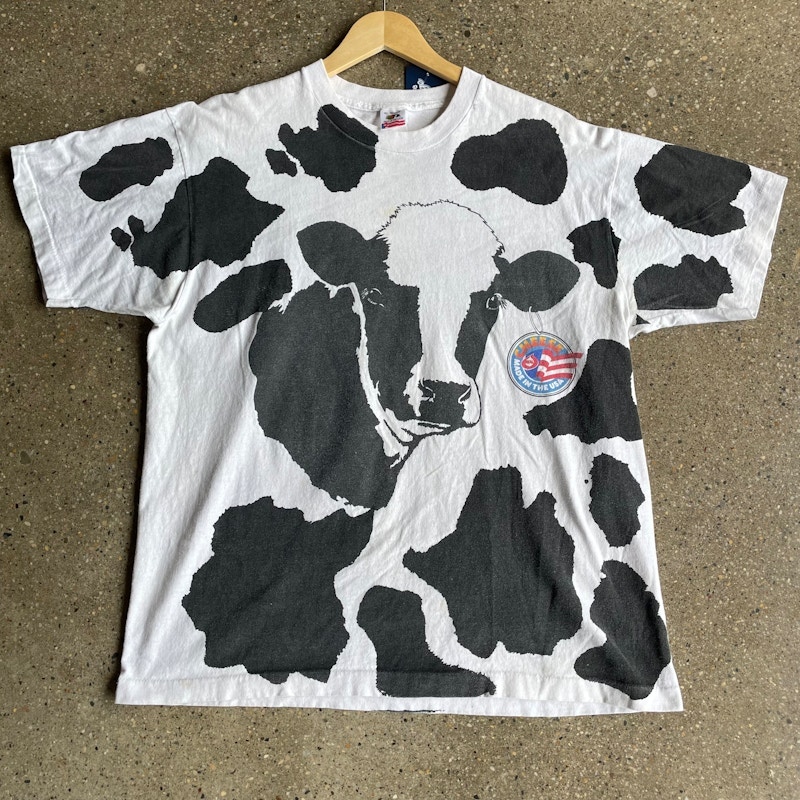 Vintage 90’s Cow Print AOP T-Shirt