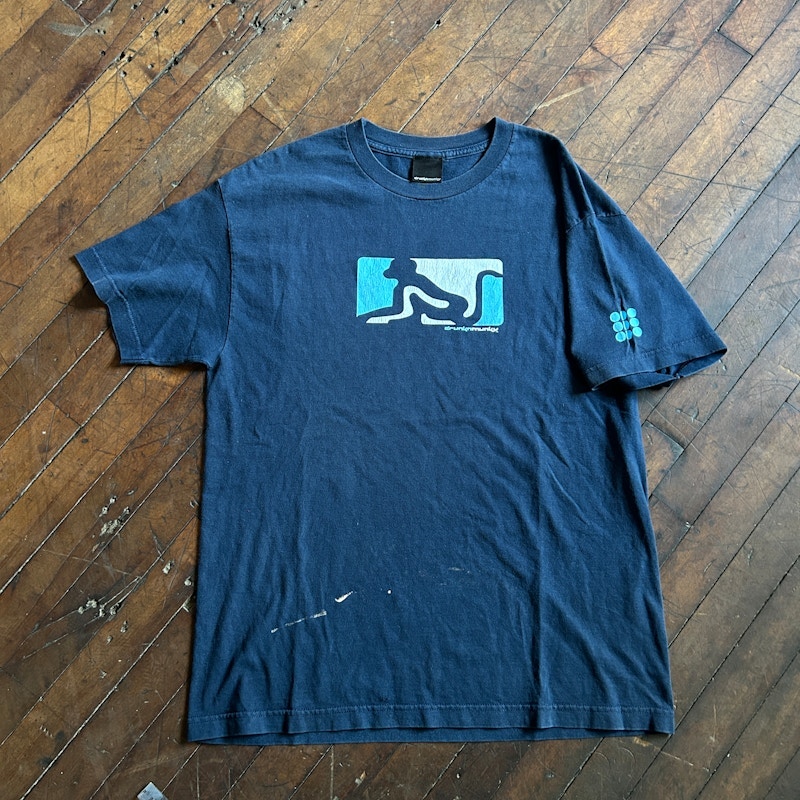 Y2K Drunknmunky Graphic T-Shirt Navy