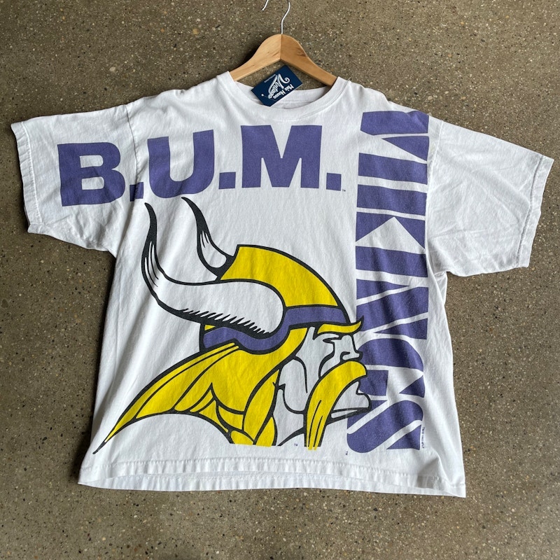 Vintage B.U.M. Equipment Minnesota Vikings T-Shirt White