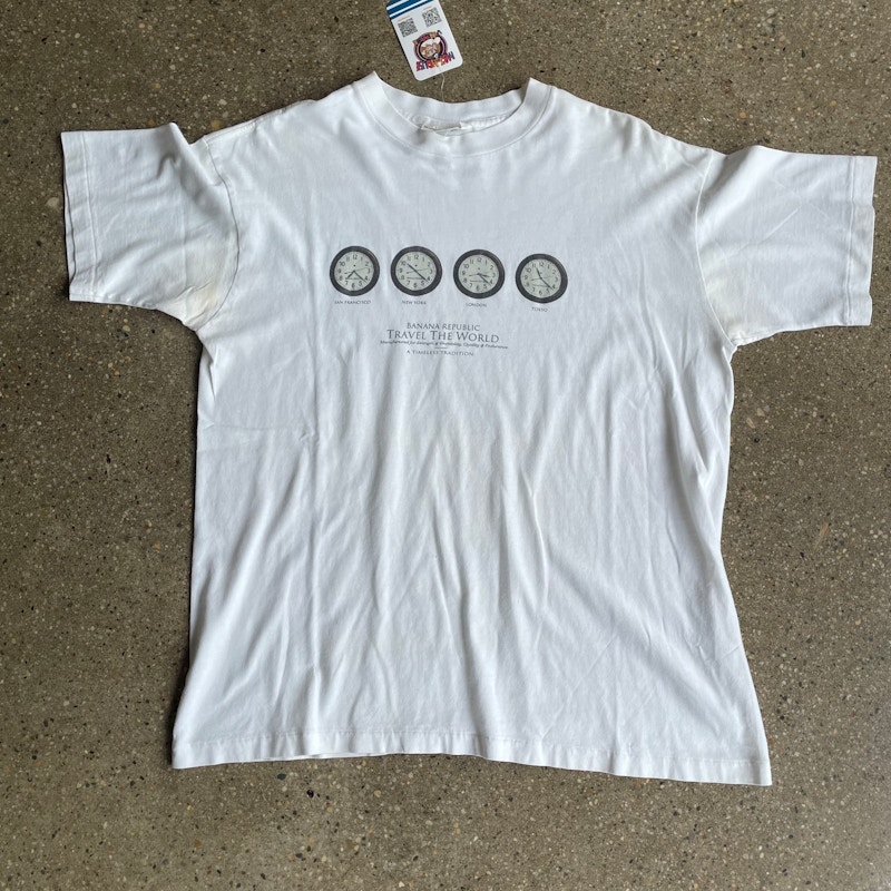 Vintage Banana Republic Travel the World T-Shirt White