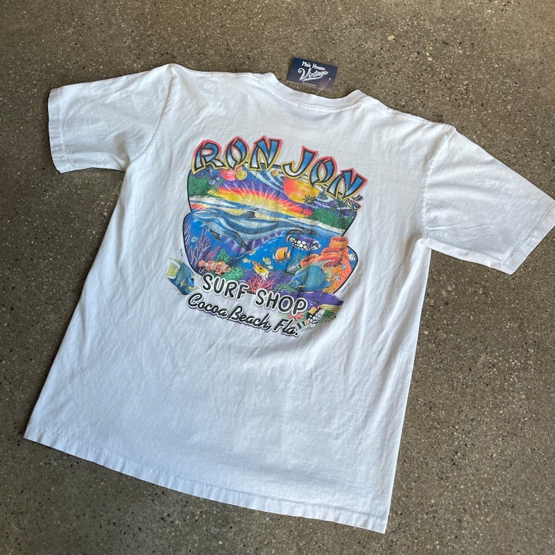 Vintage Ron Jon Surf Shop Pocket T-Shirt White
