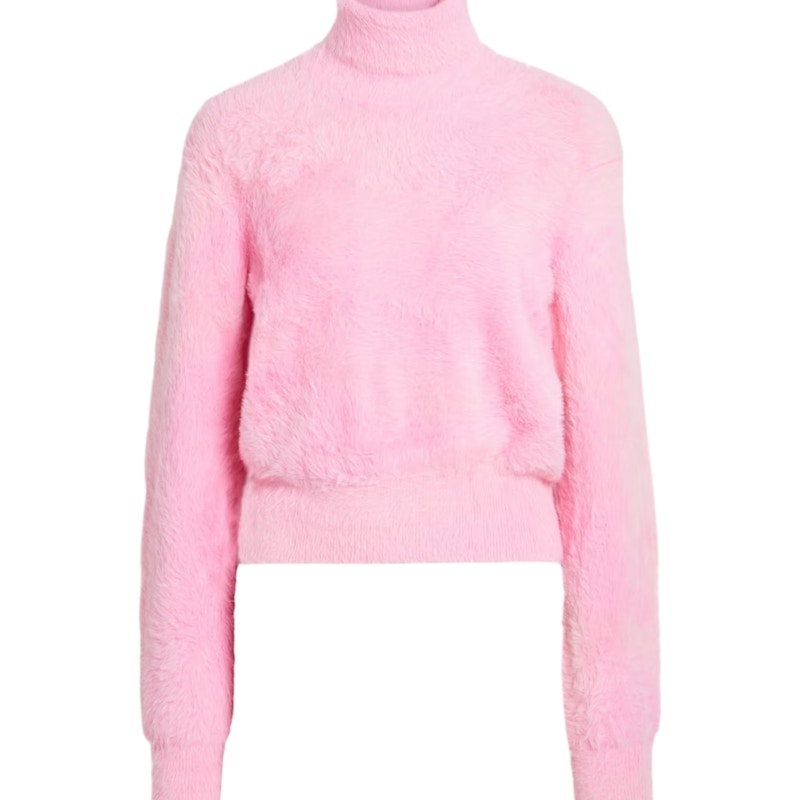 Alexander Wang Fuzzy Turtleneck Sweater Prism Pink