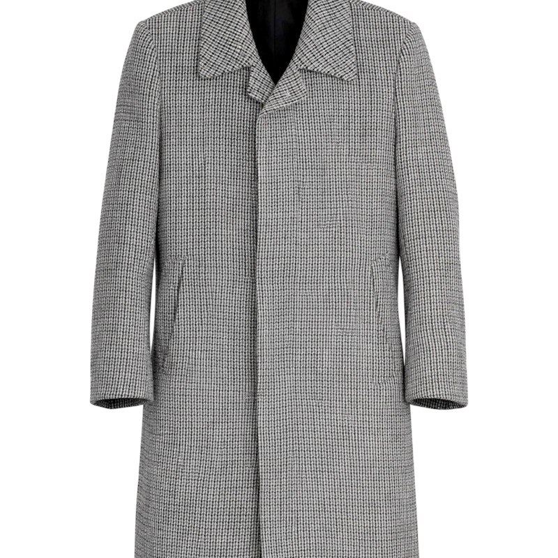 Sandro Harris Tweed Trench Coat Grey