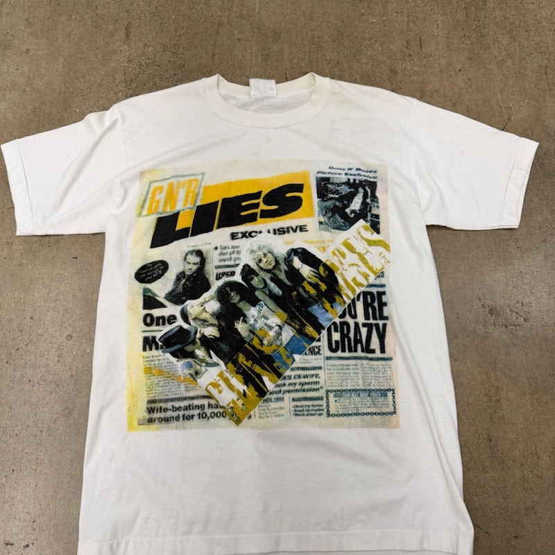 Vintage 80s Mirage Guns N' Roses Lies T-Shirt White